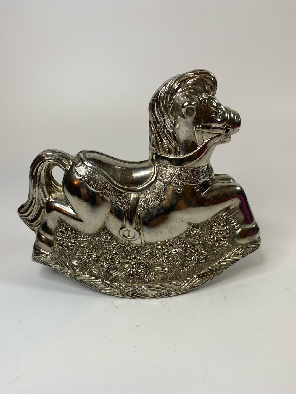 Vintage SilverPlated Rocking Horse Bank
